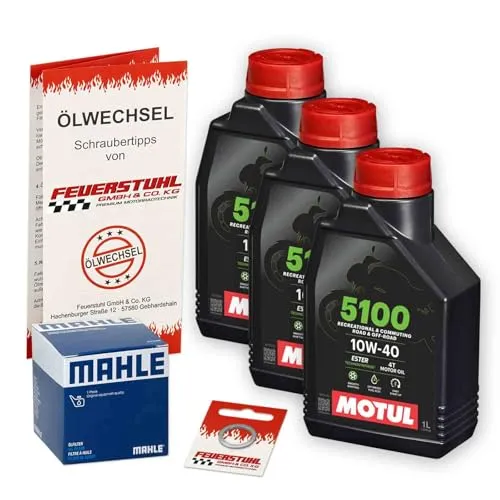 Öl & Ölfilter für Honda VT 750 S, 2010-2011 (RC58), Ölwechsel Set 10W-40 ESTER Motoröl + Mahle Filter + Dichtring(e)