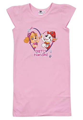 Paw Patrol Kleid für Mädchen - Pretty Pawsome - Rock Kleidchen mit kurzen Ärmeln Rosa (as3, Numeric, Numeric_110, Numeric_116, Regular)