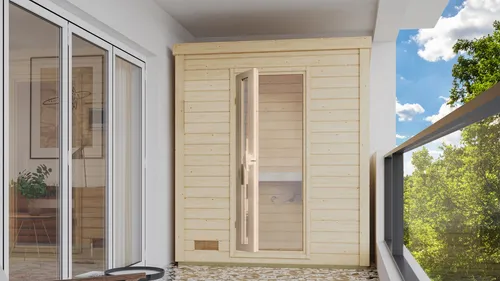 Karibu Saunahaus »Talo 0« mit Iso-Tür, naturbelassen von Karibu