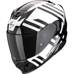 Scorpion Exo-520 Evo Air BANSHEE - Motorradhelm in Perlmutt Weiß-Schwarz, Gr. XS 53/54 - Motorradhelm mit aufblasbarem Wangenpolstersystem für individuelle Passform und Speedview™ Sonnenblende für optimalen Sichtschutz.