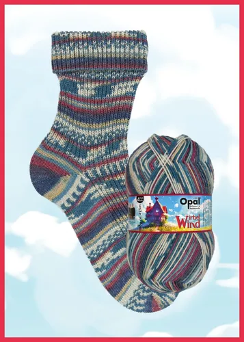 Sockenwolle 4-fach Opal Wirbelwind Farbe 11471 gemütlicher Sofatag