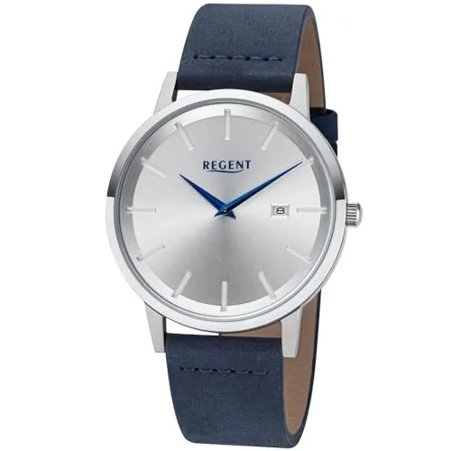 REGENT Herrenuhr 03P38GL-01A, silberweiß, mit Lederband