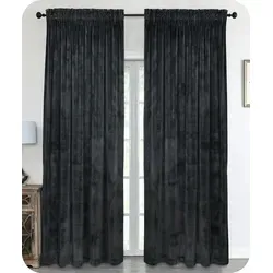 Beautex Verdunkelungsvorhang Samt grau 140x225 cm - Gardinen mit Hakenaufhängung, 100% blickdicht und ideal für eine entspannte Atmosphäre im Raum.