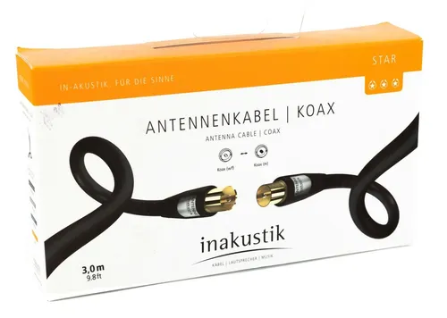 Inakustik Antennenkabel Koax Kabel 3m digital TV HDTV Full HD Antenne SAT 584
