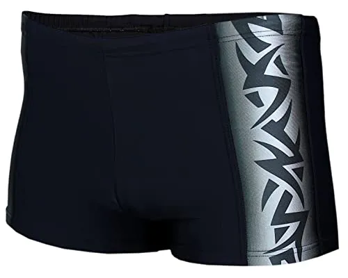 Aquarti Herren Badehose mit Streifen in Schwarz 6XL