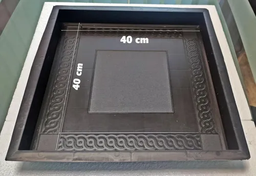Gießform 40x40x5cm- mit Randverzierung Nr.236, Schalungsform [Terrassenplatte]