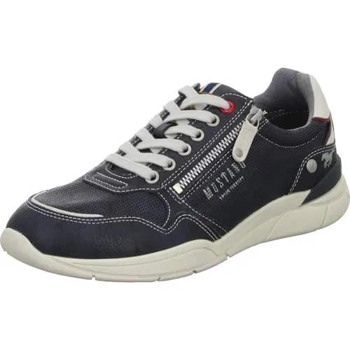 MUSTANG Herren 4138-306-820 Sneaker, Blau (Navy 820), 45 EU - Herren-Sneaker mit bequemem Textil-Innenmaterial, ideal für den täglichen Gebrauch und sportliche Aktivitäten.
