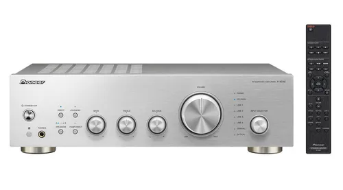 Pioneer A-40AE Vollverstärker 2x60W silber - Hochleistungs-Audioverstärker mit Direct Energy-Technologie, ideal für audiophile Klangerlebnisse und vielseitige Anschlussmöglichkeiten