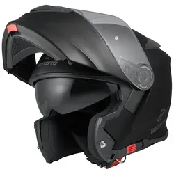 Bogotto V271 Motorrad Klapphelm, schwarz, Größe XS - Motorradhelm mit thermoplastischer Schale und klarem Visier mit Pinlock-Vorbereitung, ideal für sicheres Fahren und Komfort.
