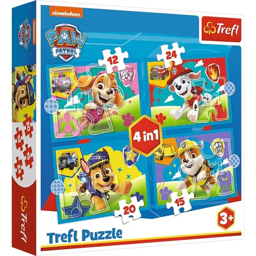 Puzzles 4in1 Running dogs (Paw Patrol) Trefl 5900511346282