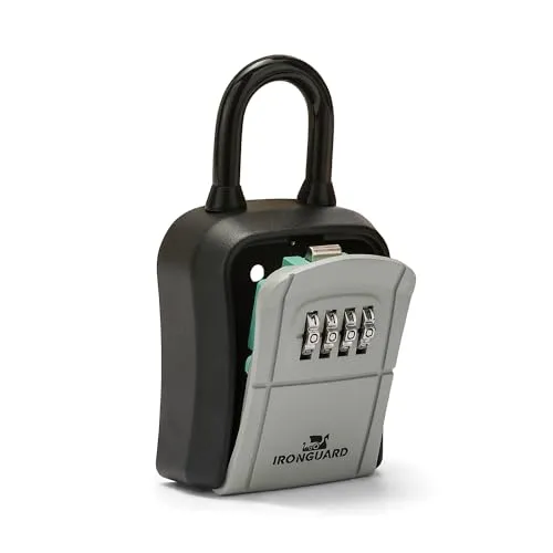 Schlüsselsafe. Basismodell mit Vorhängeschloss. Grau