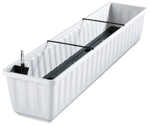 Bewässerungsblumenkasten Aqua Flor Plus 100 cm weiß - Garten-Zubehör mit automatischer Bewässerung für gesunde Pflanzen und weniger Pflegeaufwand.