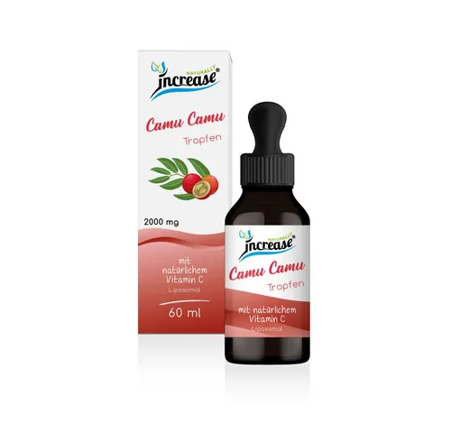 increase NATURALLY Liposomales Camu Camu 2000mg Vitamin C Tropfen, 60 ml - Hochwertige Camu Camu Tropfen mit 2000 mg natürlichem Vitamin C pro Tagesdosis. Ideal zur Unterstützung der täglichen Ernährung, in praktischen Tropfenformat für einfache Einnahme.