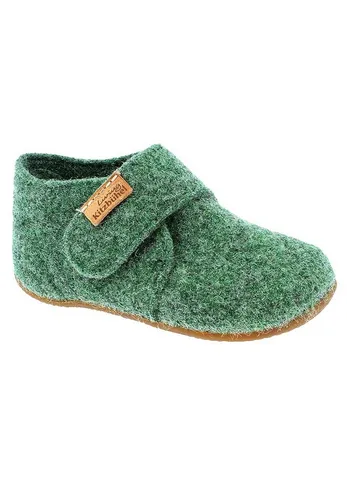 Living Kitzbühel Woll-Hausschuhe in Dunkelgrün, Größe 19 - Baby-Hausschuhe mit wärmendem Wollfutter und rutschhemmender Laufsohle, ideal für warme Füße und sicheres Laufen.