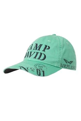 Camp David Herren Base Cap Stone Washed mit Logo-Stickerei - Stylische Base Cap in Flight Green mit verstärktem Schirm und individuellen Anpassungsmöglichkeiten durch den Klettverschluss. Ideal für jeden Anlass.
