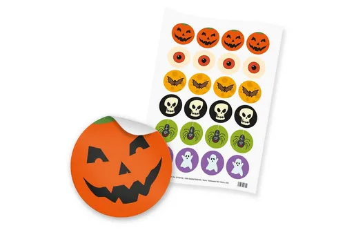 itenga Aufkleber itenga 24x Sticker Halloween Mix Grusel Horror bunt (Motiv 204)