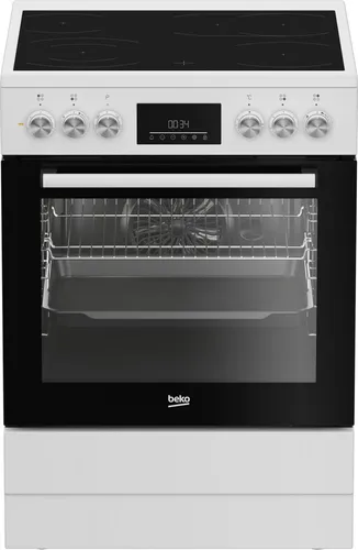 Beko FBM67320WS freistehender Herd mit 72 l Backofen - Der Beko FBM67320WS Herd bietet 8 Heizarten, ein 4-Zonen-Keramikkochfeld und eine praktische Dampfreinigung. Mit 72 l Volumen und der Energieklasse A ist er ideal für moderne Küchen und sorgt für effizientes Kochen.
