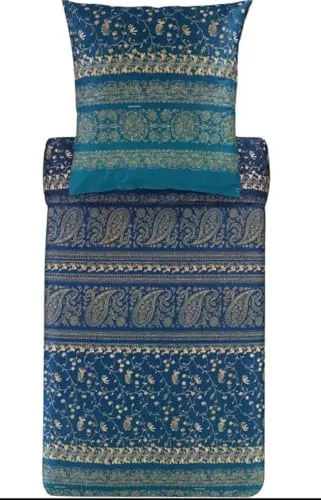Bassetti Mako-Satin Bettwäsche Brenta B1 in blau von Bassetti