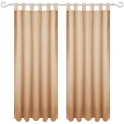 Bestgoodies Dekoschal Ellen Schlaufen Blickdicht 2er Pack - 140x145 cm Sandgrau