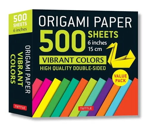 Origami Paper 500 Sheets Vibrant Colors 6 in: Tuttle Origami Paper: High-quality Origami Sheets Printed With 12 Different Colors: Instructions for 8 Projects Included