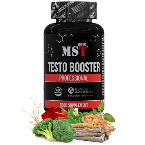 MST® Testo Booster Professional – 90 Kapseln - Aminosäuren mit hochwertiger Testosteron-Formel, angereichert mit natürlichen Pflanzenextrakten wie Maca und Ashwagandha für optimale Leistung und Vitalität.