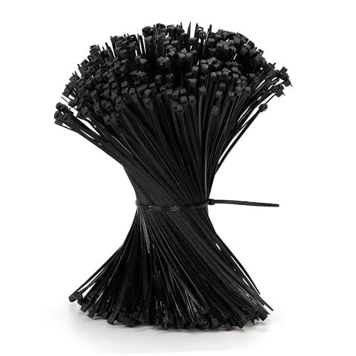 Kabelbinder Schwarz 200 x 2,5 mm UV Beständig Verstellbare Kabelbinder Set für Kabelmanagement Handwerk 500 Stück