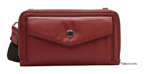 s.Oliver WALLET BAG Damen-Geldbörse - Kompakte Geldbörse mit Kartenfächern und abnehmbarem, längenverstellbarem Schulterriemen. Stilvolles Kunstleder in Lederoptik mit Druckknopf- und Reißverschluss.