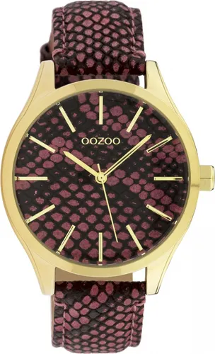 Oozoo Damenuhr Snake Look C10433 - Elegante Analog-Uhr mit Lederband - Armbanduhren für Damen, stilvolles Snake Look Design mit mehrfarbigem Zifferblatt und hochwertigem Lederarmband für einen besonderen Look.