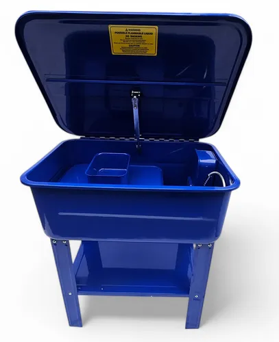 Teilereinigungsgerät 90L mit Pumpe und Ablage - Sonstiger Werkstattbedarf – Effizienter Teilewäscher mit 90L Kapazität und leistungsstarker Pumpe (20 l/min) für gründliche Reinigung von Bauteilen in Werkstätten und Industrie.