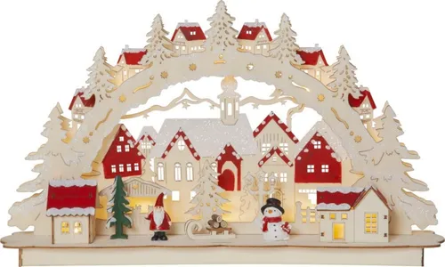 Star Trading LED Schwibbogen Rosenheim aus Holz