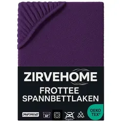ZIRVEHOME Spannbettlaken Frotte Spannbettlaken, Baumwolle, Frottee, Gummizug: rundum, (1 Stück), Frotte Spannbettlaken Winter Spannbetttuch warm Kuschelig Weiche lila 140 cm x 200 cm-160 cm x 200 cm