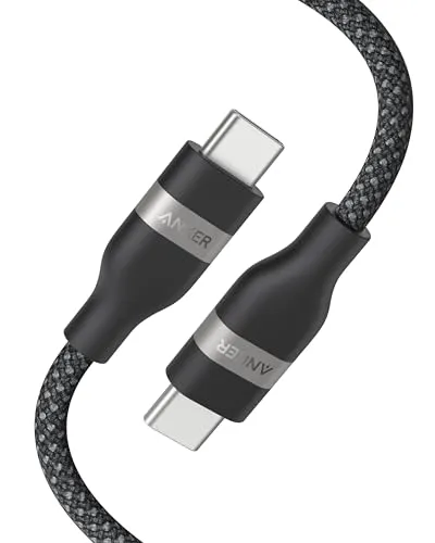 Anker USB-C auf USB-C Kabel (90cm, 180cm, 240W) - Schwarz, ultrarobust und nachhaltig aus 100% recyceltem Plastik