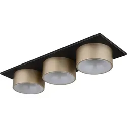 Moderne LED Deckenleuchte 3-flammig anthrazit-champagner 58cm - Lampen: Elegante LED-Deckenleuchte mit 3 Lichtquellen, 1000 Lumen und 20.000 Stunden Lebensdauer. Ideal für niedrige Decken und schafft eine behagliche Atmosphäre.