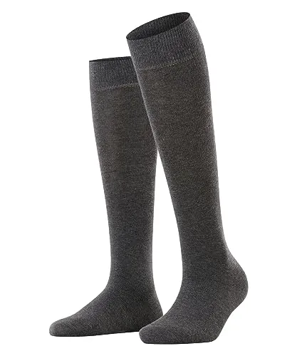 ESPRIT Damen Kniestrümpfe Basic Pure W Kh Baumwolle mit Komfortbund 1 Paar, Grau Anthracite Melange 3080, 39-42