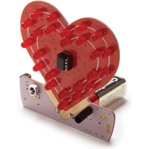 Whadda Lötbausatz, blinkendes Herzchen - Kits und Module für Lichtanwendungen, kreativer Lötbausatz mit blinkendem Herzchen - perfekt für DIY-Projekte und Elektronik-Enthusiasten.