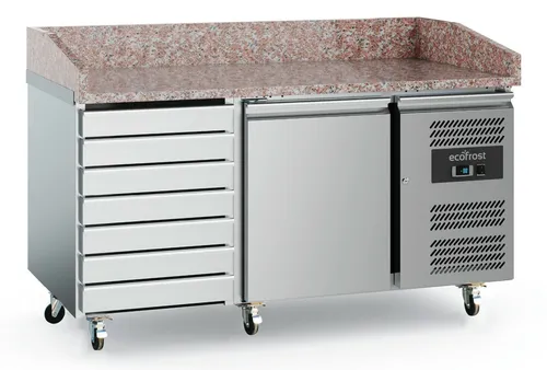 Gastro Pizzatisch Kühltisch Kühltheke Edelstahl 1510x800x1000mm 390l +2/+8°C NEU