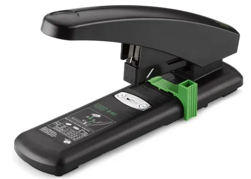 Novus B 40 re+new Blockheftgerät - Nachhaltiges Blockheftgerät für bis zu 100 Blatt, ideal für große Büro- und Homeoffice-Aufgaben in elegantem Schwarz.