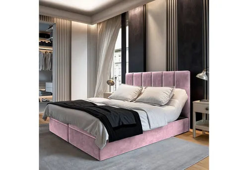 Masseno Boxspringbett BARINO 180x200 cm in pink von Masseno