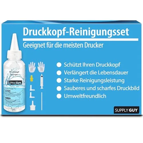 Supply Guy 8-teiliges Druckkopfreiniger Set, Düsenreiniger Multipack für Tintenstrahl Drucker mit Druckkopf - kompatibel mit Brother Canon Epson HP (100ml)