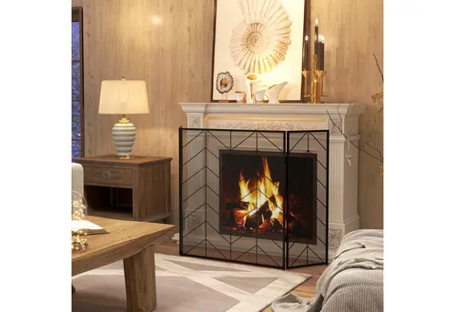 HOMCOM Kaminschutzgitter Stahl