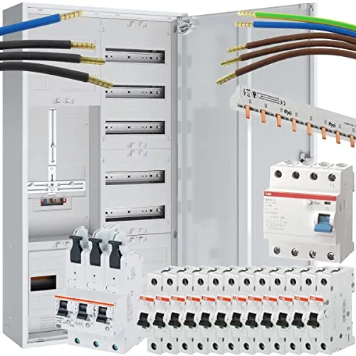 WITTKOWARE Einfamilienhaus Komplett-Zählerschrank - Verteilerkasten für Einfamilienhäuser, vorverdrahtet mit 3-Punkt Zählerplatz und 12 Sicherungsautomaten B16A, ideal für Neubauten und Sanierungen.