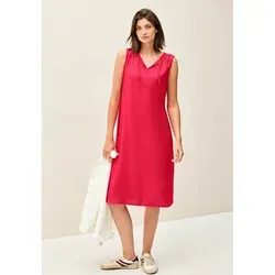 CECIL Damen B144550 Kleid - Glazed Apple Red, XL - Elegantes Midi-Kleid mit geschlitzen Ausschnitt und Bändern, perfekt für besondere Anlässe oder den Alltag. Weich fallend und mit feiner Struktur, ideal für Damenmode.