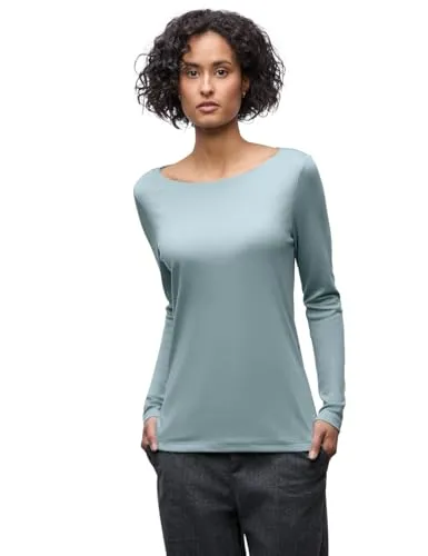 Street One Damen 3228737 Basic Langarmshirt, Arona Blue, 42 von Street One