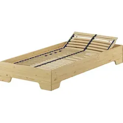 ERST-HOLZ Funktionsbett 100 x 190 cm aus Kiefer Massivholz - Stabiles Funktionsbett aus europäischer Kiefer, ideal als Gästebett oder Jugendbett. Praktische Auswahlmöglichkeiten mit Rollrost oder Matratze für optimalen Schlafkomfort.