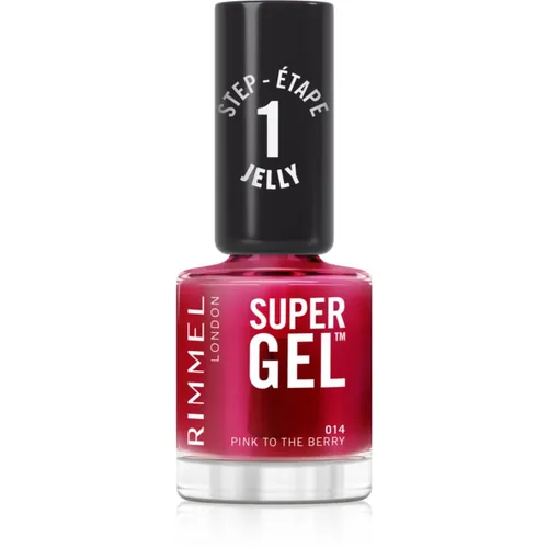 Rimmel Super Gel Gel-Lack für Fingernägel - keine UV/LED Lampe erforderlich Farbton 014 Pink To The Berry 12 ml