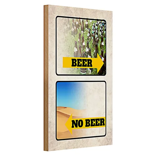 Holzschild 20x30cm Bild Beer No Beer Bier