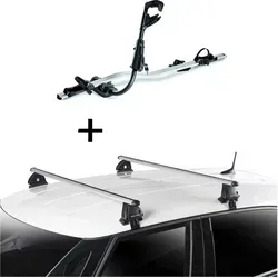 1x Fast Rider Alu Fahrradträger + Dachträger VDP EVO ALU kompatibel mit für Fiat 500 3 Türer ab 2007