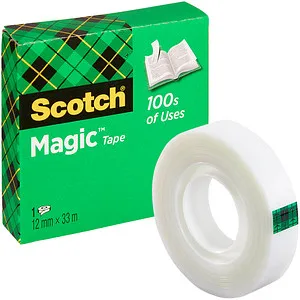 Scotch MagicTM Tape Klebefilm matt 12mm x 33m - Stark klebend, beschriftbar und unsichtbar, ideal für Büro und Zuhause