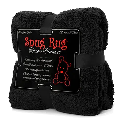 Snug Rug Sofaüberwurf Decke Sofa Kuscheldecke Decke Fleecedecke - Original Luxury Hochwertige Sherpa Werfen Warm Fleece Couchdecke Sofadecke 127 x 178cm (Schwarz)