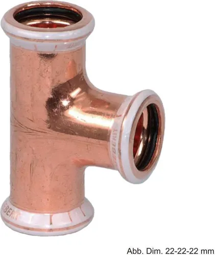 Produktbild Geberit T-Stück Mapress d= 22x15x15mm, reduziert, Kupfer